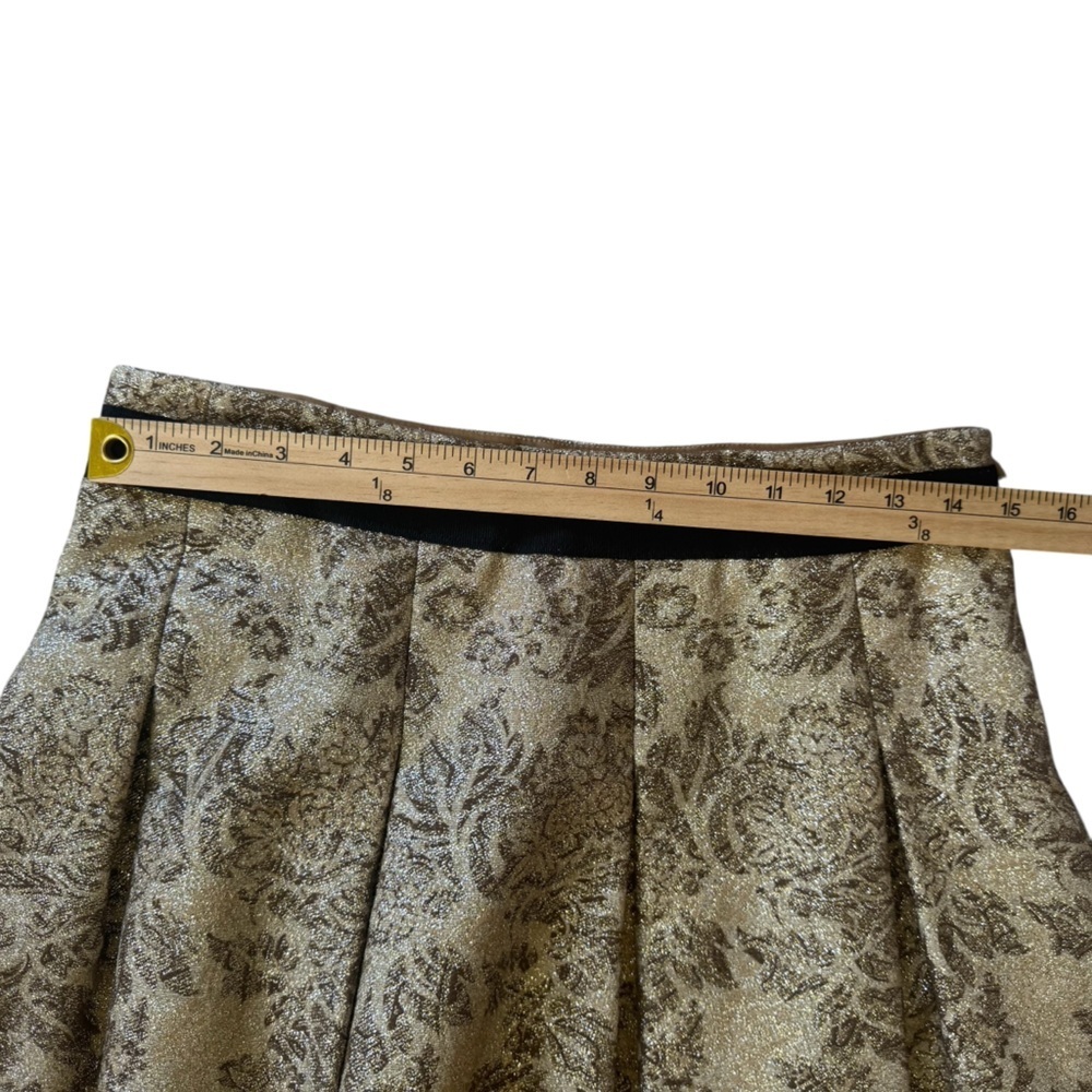 Dolce & Gabbana Gold and Black Foil Floral A-Line Skirt, Certified Authentic - Picture 8 of 13